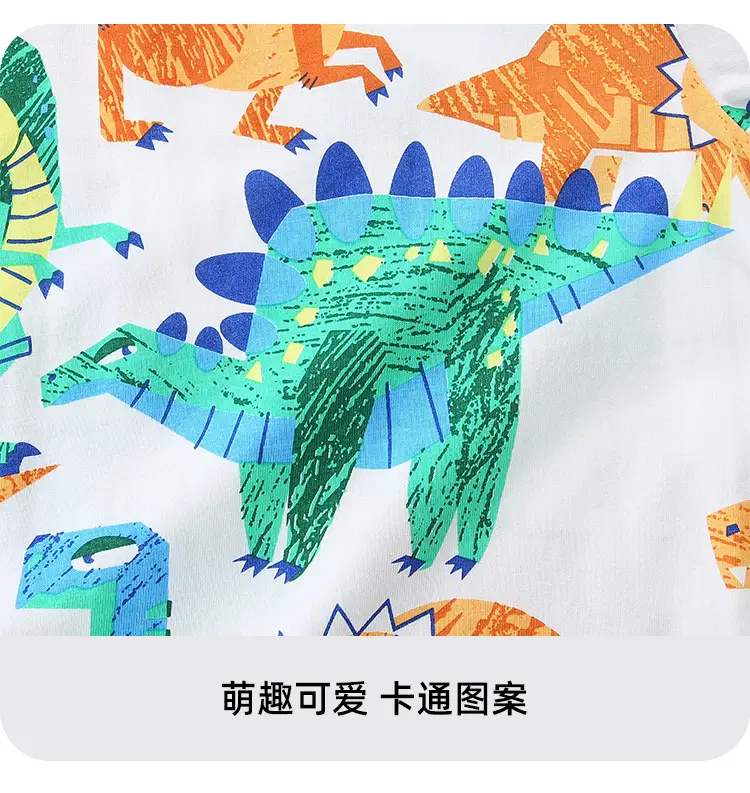 Kids Dino Print T-Shirt Boys Summer Cotton — feature 10
