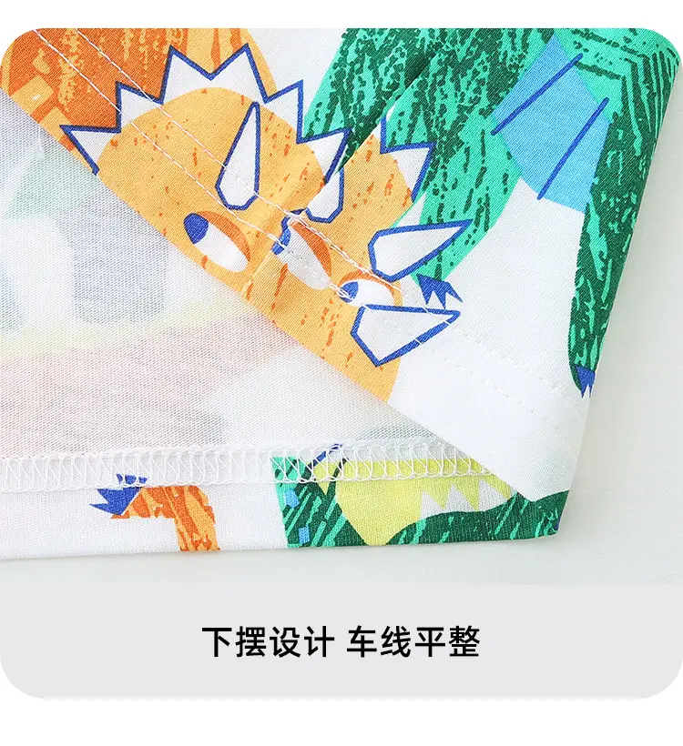Kids Dino Print T-Shirt Boys Summer Cotton — feature 11
