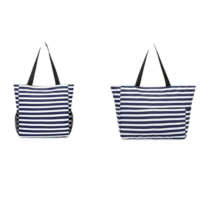 Cross-Border Travel Folding Striped Waterproof Beach Bag - Image 5