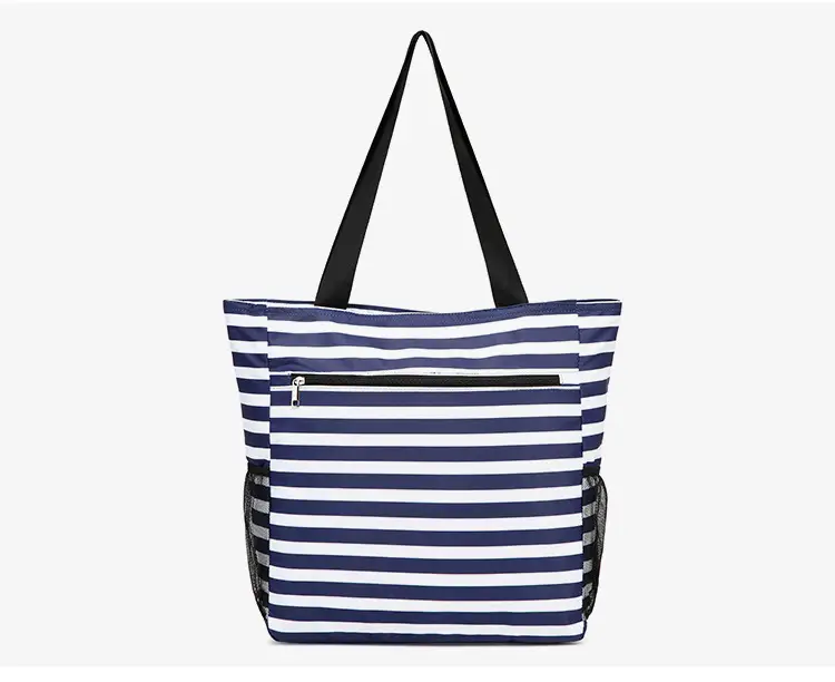Cross-Border Travel Folding Striped Waterproof Beach Bag — feature 10