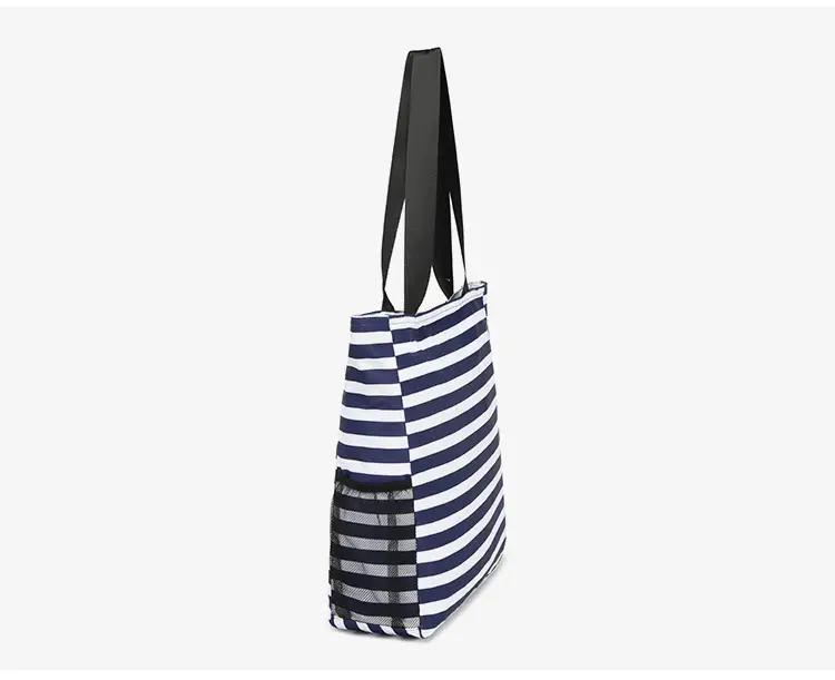 Cross-Border Travel Folding Striped Waterproof Beach Bag — feature 11