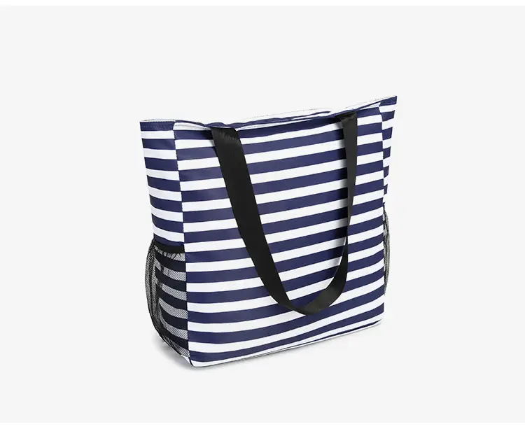 Cross-Border Travel Folding Striped Waterproof Beach Bag — feature 12