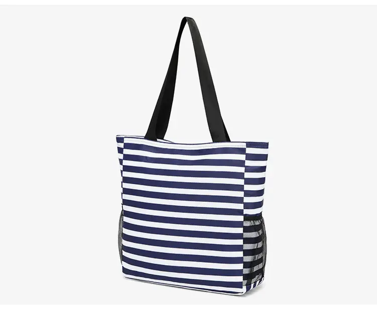 Cross-Border Travel Folding Striped Waterproof Beach Bag — feature 9