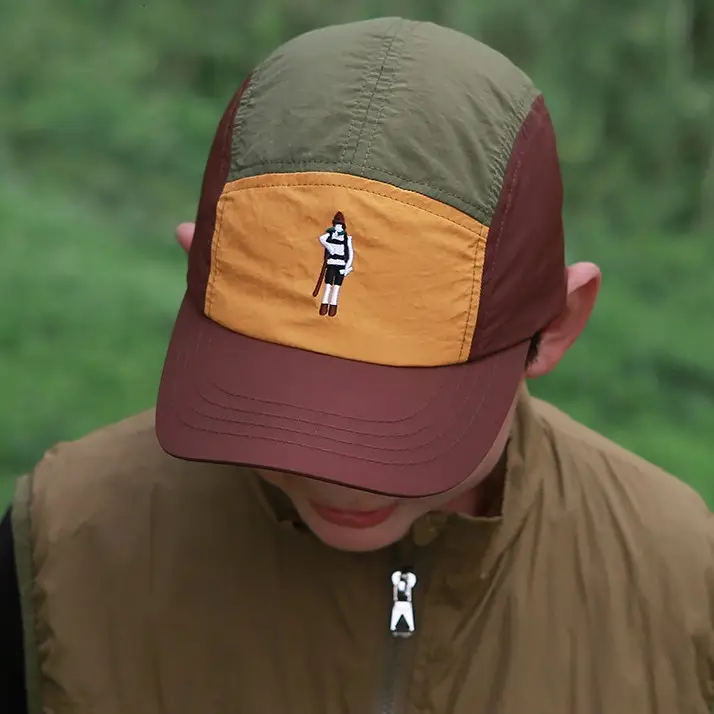 Parent-Child Stitching Cap Set Summer Baseball Hat Beige Olive Green - Image 6