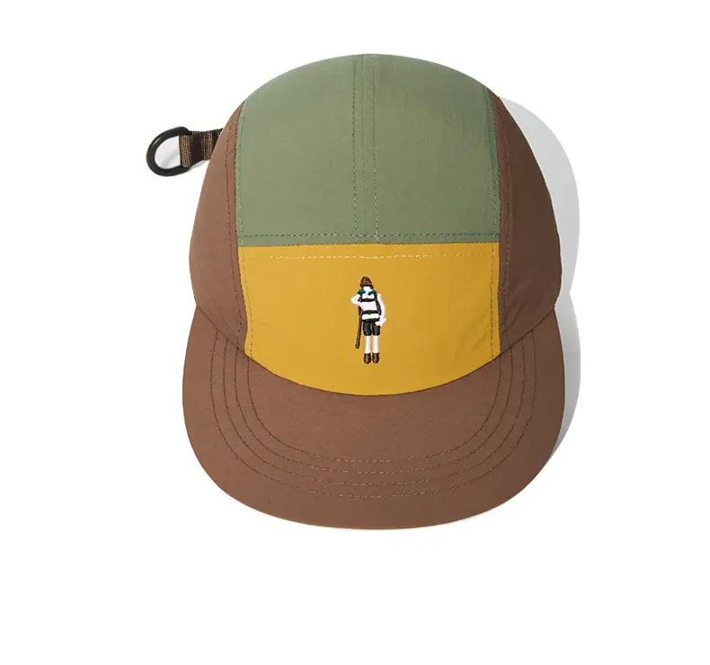 Parent-Child Stitching Cap Set Summer Baseball Hat Beige Olive Green - Image 4