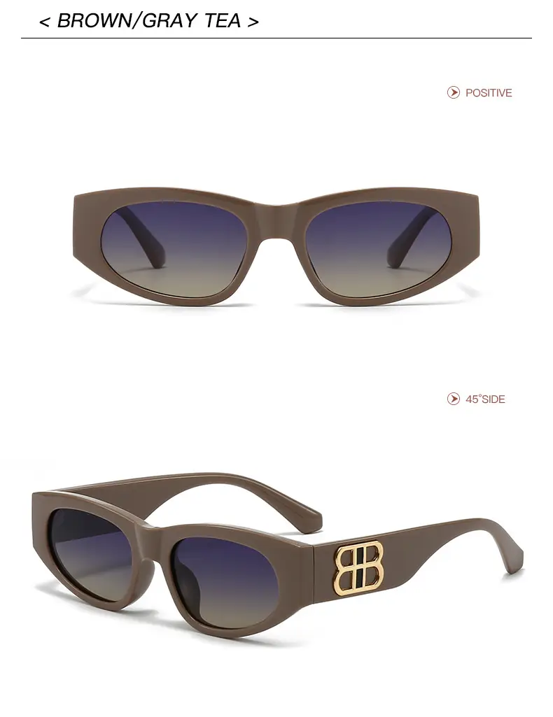 Women's Polarized Sunglasses Brown Cat's Eye Design — feature 14