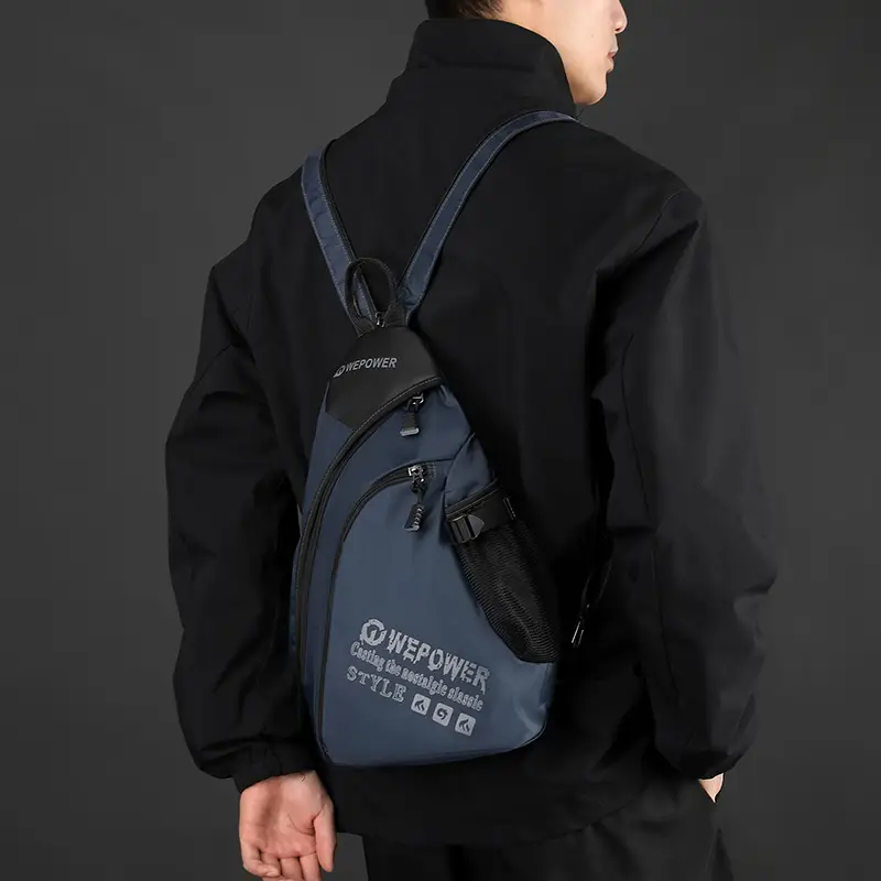 Men's Blue Multifunctional Shoulder Bag Large Capacity - Image 7