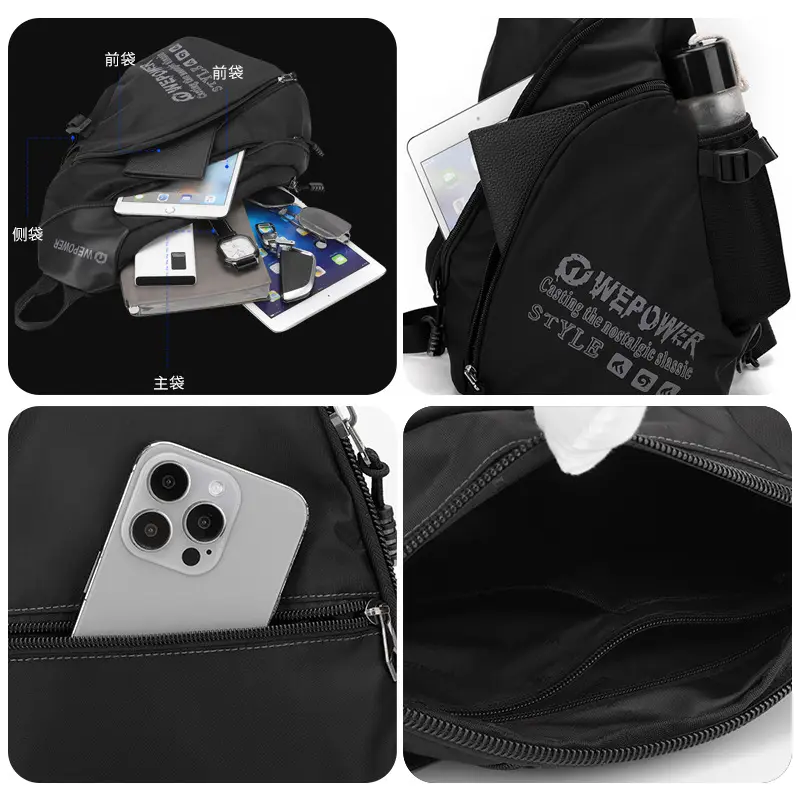 Men's Blue Multifunctional Shoulder Bag Large Capacity - Image 8