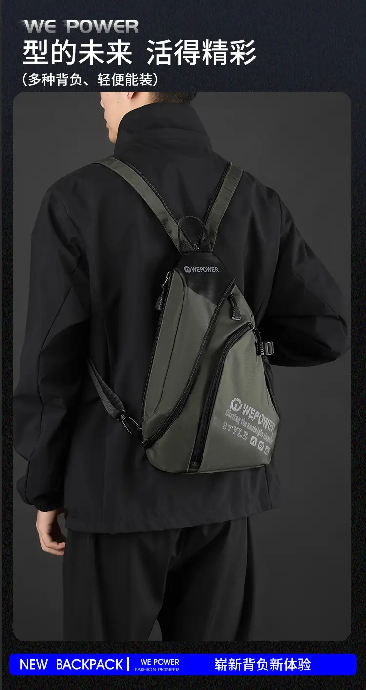 Men's Blue Multifunctional Shoulder Bag Large Capacity — feature 3