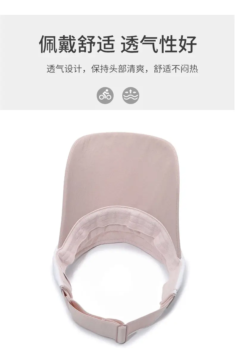 Women's Gray Sun Visor Cap with Strap — feature 5