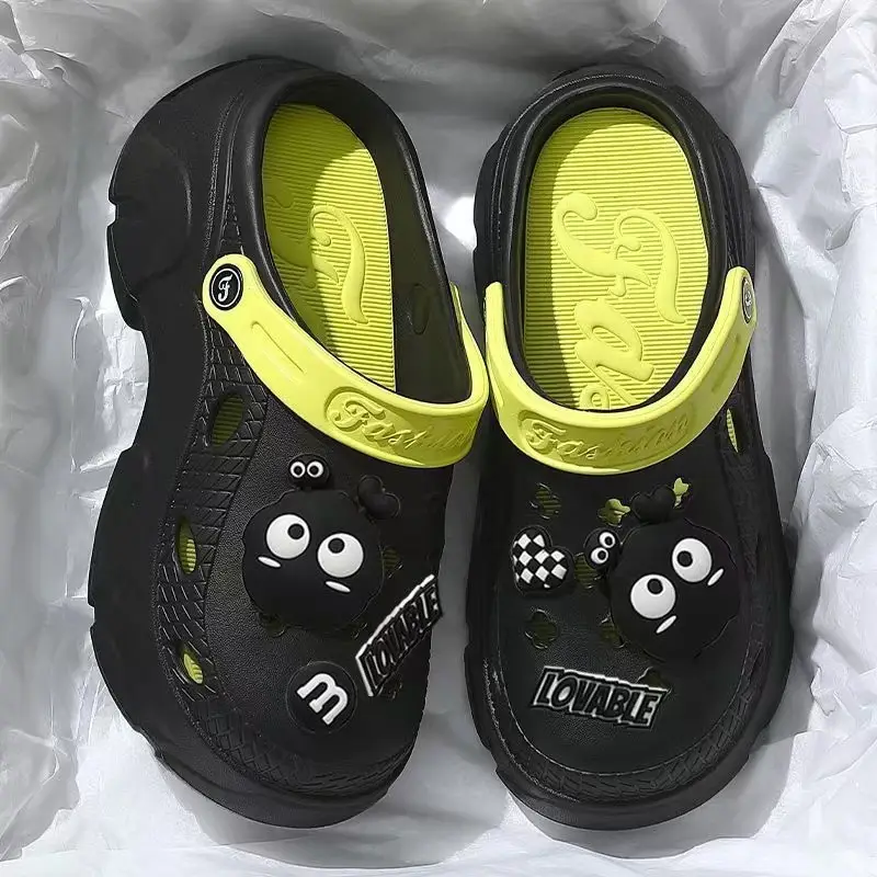 Summer Cave Shoes Women's Thick-soled Height-increasing Beach Anti-slip Couple Home and Outfit Baotou Sandals and Slippers Couple — feature 2