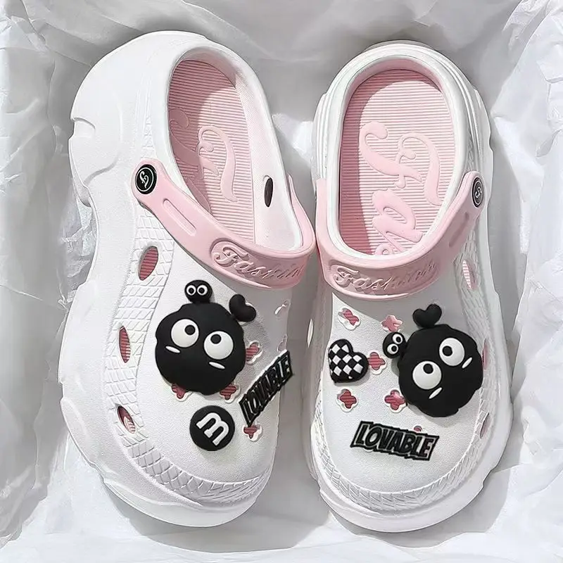 Summer Cave Shoes Women's Thick-soled Height-increasing Beach Anti-slip Couple Home and Outfit Baotou Sandals and Slippers Couple — feature 3