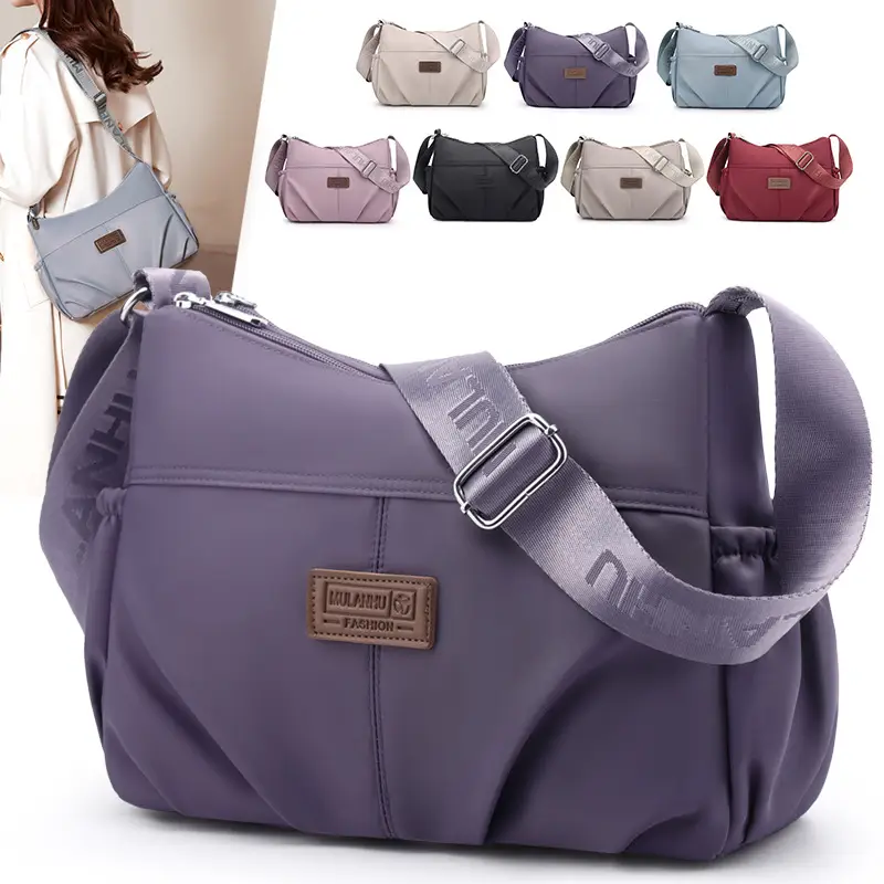 Light Blue Quilted Crossbody Bag for Women