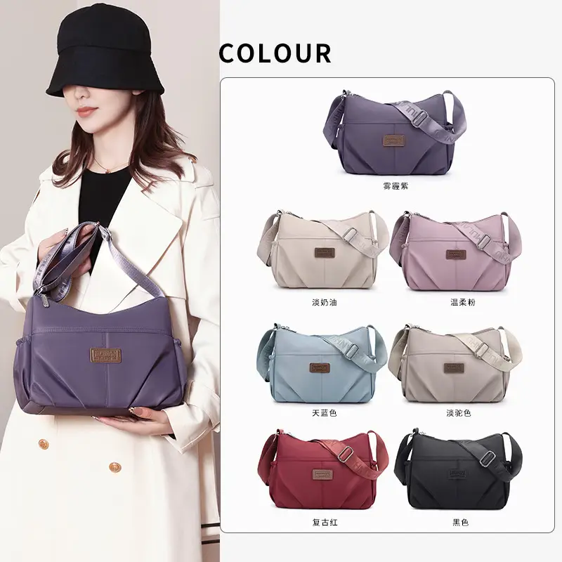 Light Blue Quilted Crossbody Bag for Women