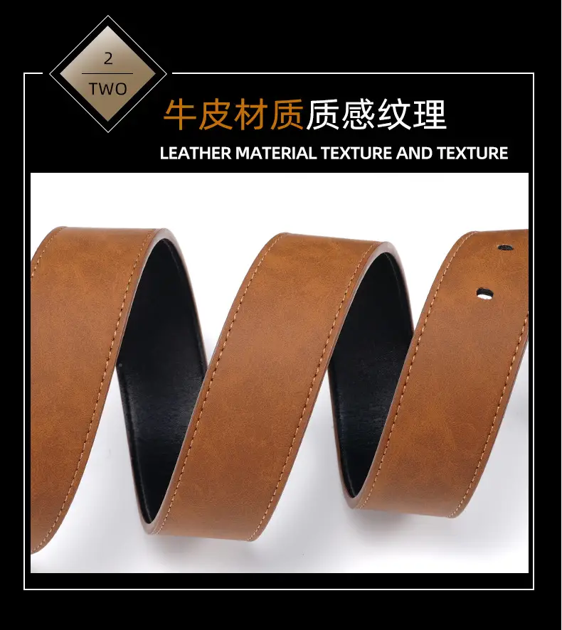 Men's Brown Leather Belt with Silver Buckle — feature 8
