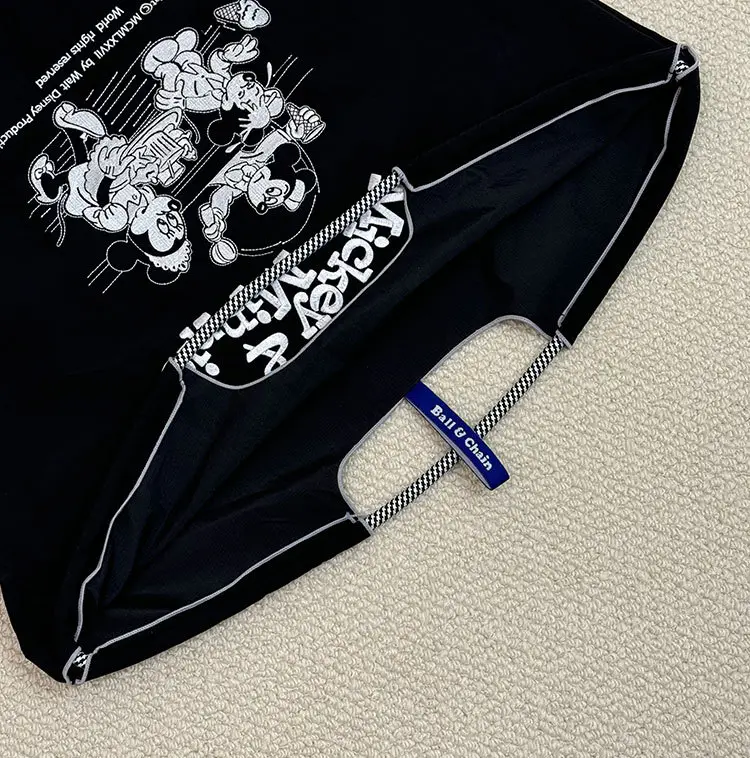Women's Cartoon Embroidered Canvas Tote Bag Black — feature 8
