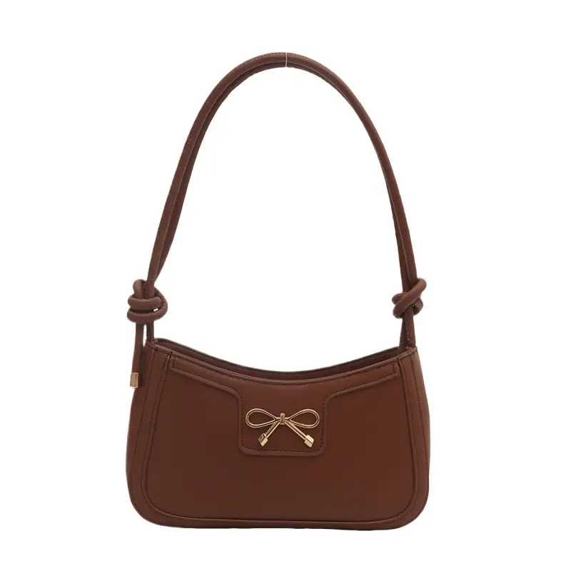 Beige Bow Embroidered Shoulder Bag for Women - Image 9