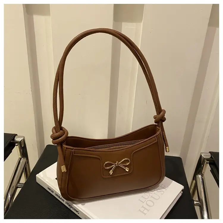 Beige Bow Embroidered Shoulder Bag for Women — feature 10