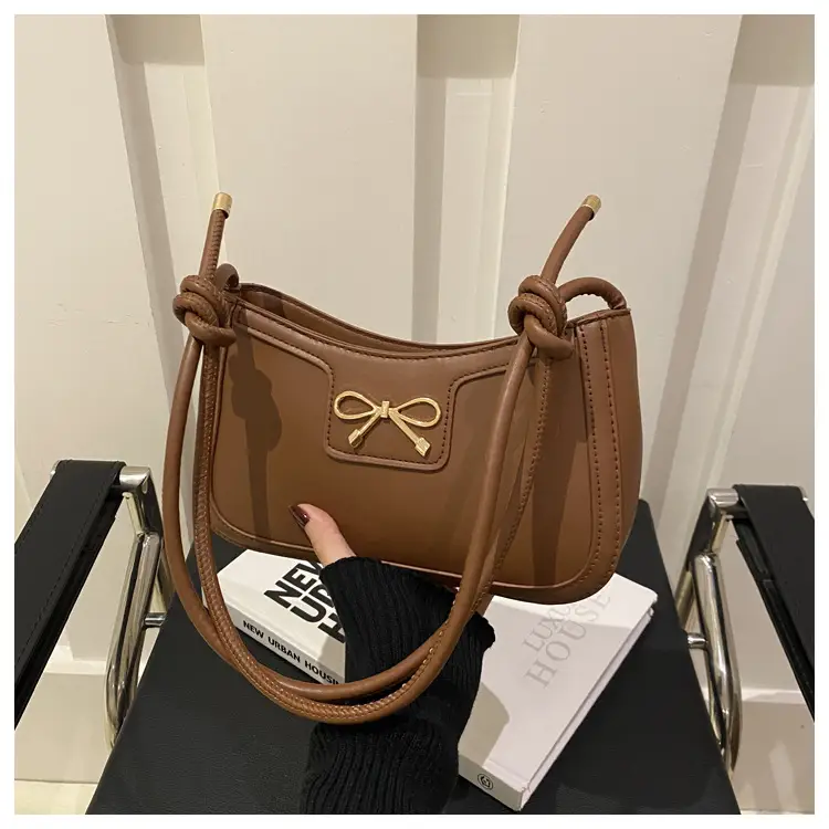 Beige Bow Embroidered Shoulder Bag for Women — feature 14