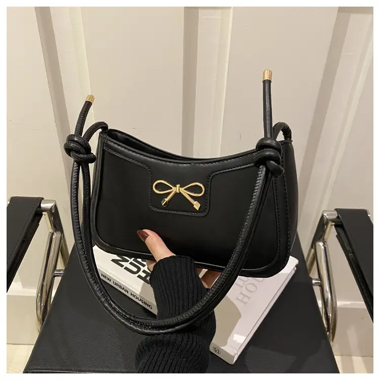 Beige Bow Embroidered Shoulder Bag for Women — feature 16