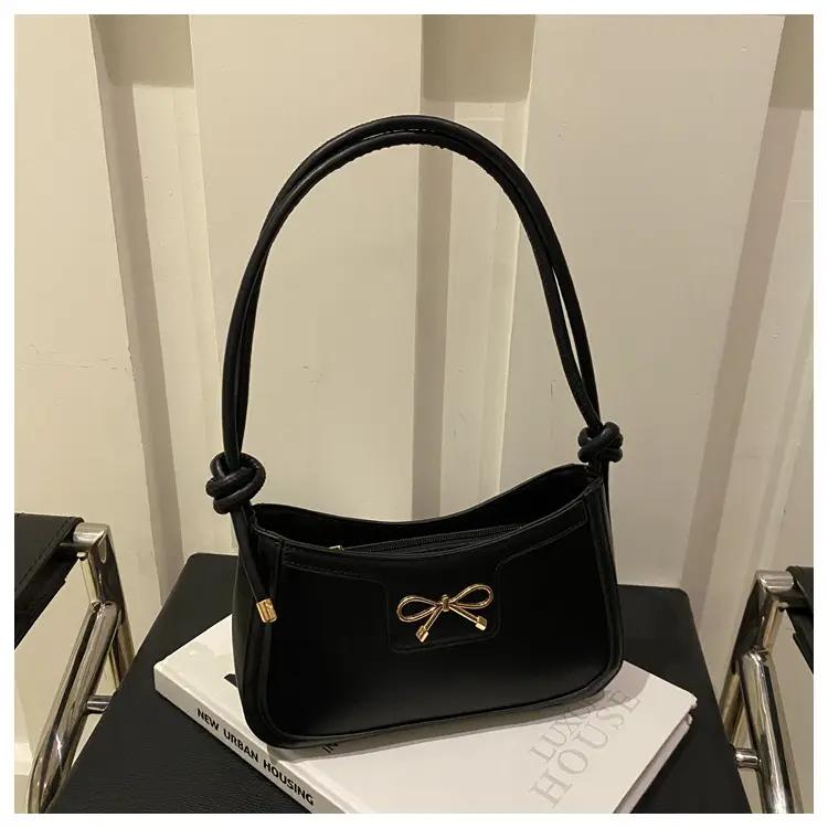 Beige Bow Embroidered Shoulder Bag for Women — feature 17