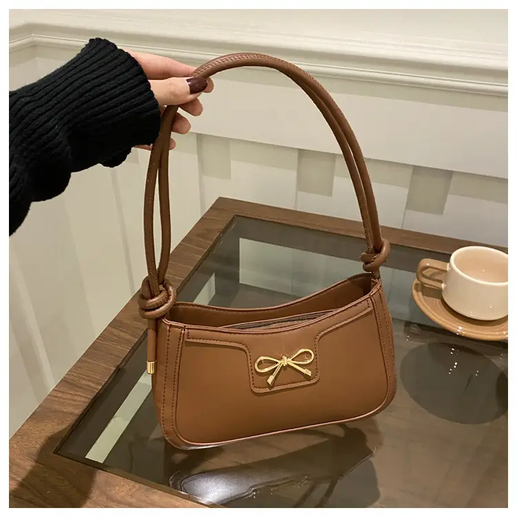 Beige Bow Embroidered Shoulder Bag for Women — feature 25