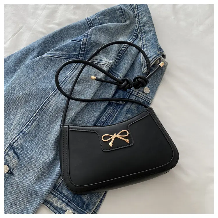Beige Bow Embroidered Shoulder Bag for Women — feature 28