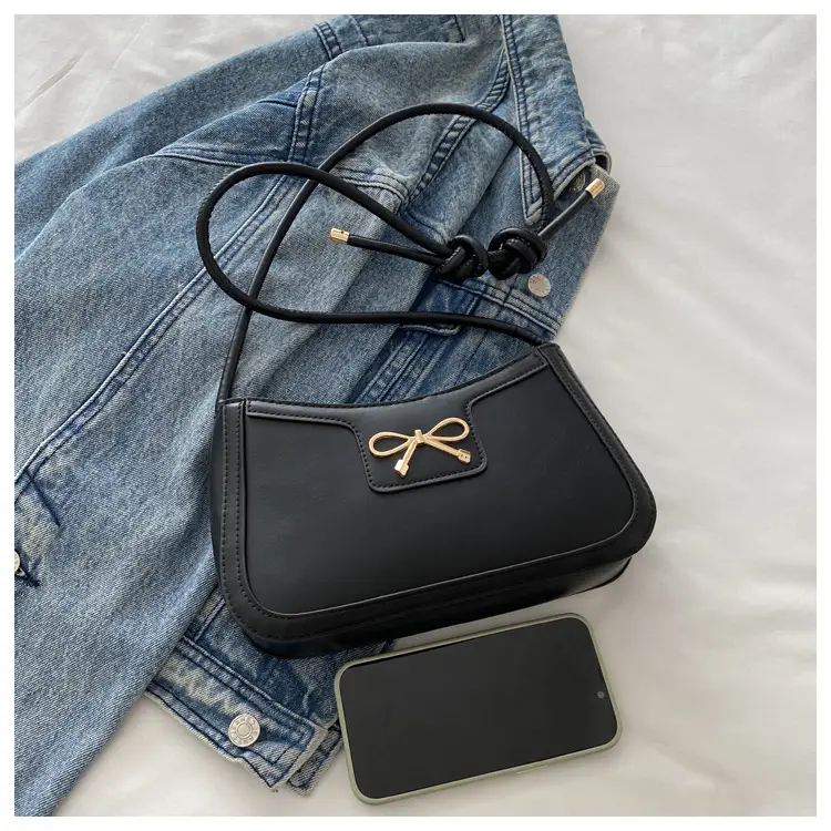 Beige Bow Embroidered Shoulder Bag for Women — feature 29