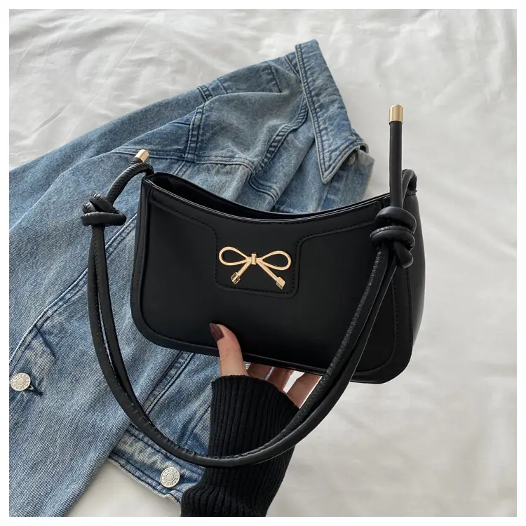 Beige Bow Embroidered Shoulder Bag for Women — feature 31