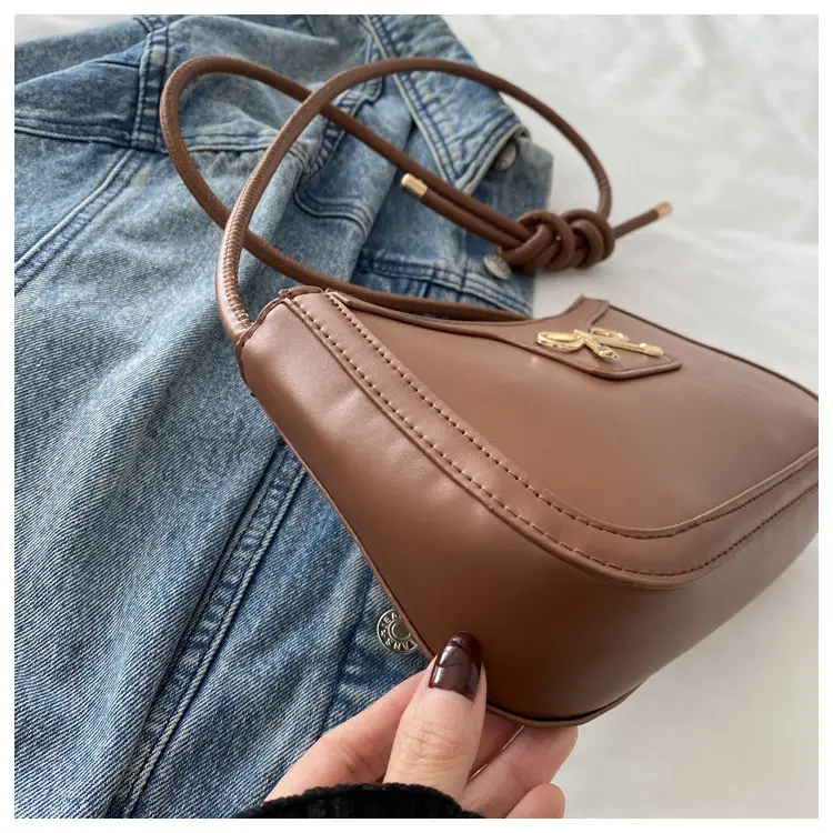 Beige Bow Embroidered Shoulder Bag for Women — feature 35