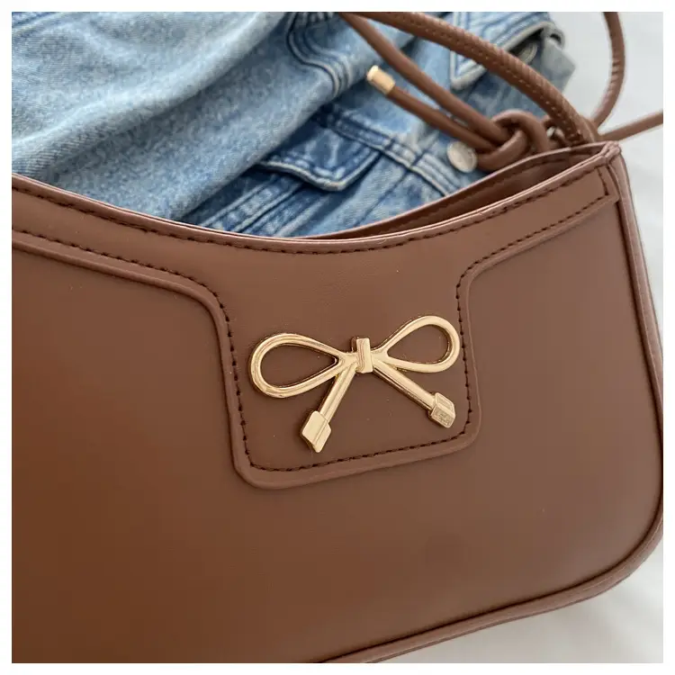 Beige Bow Embroidered Shoulder Bag for Women — feature 37