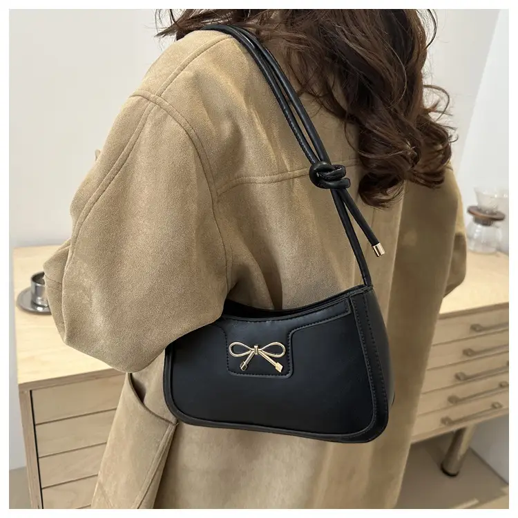 Beige Bow Embroidered Shoulder Bag for Women — feature 44