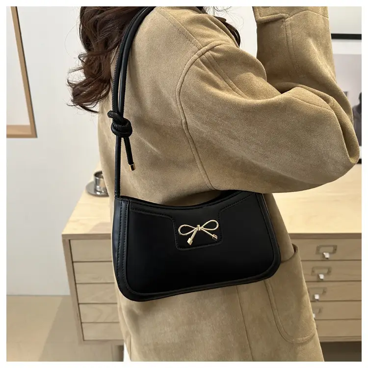 Beige Bow Embroidered Shoulder Bag for Women — feature 46