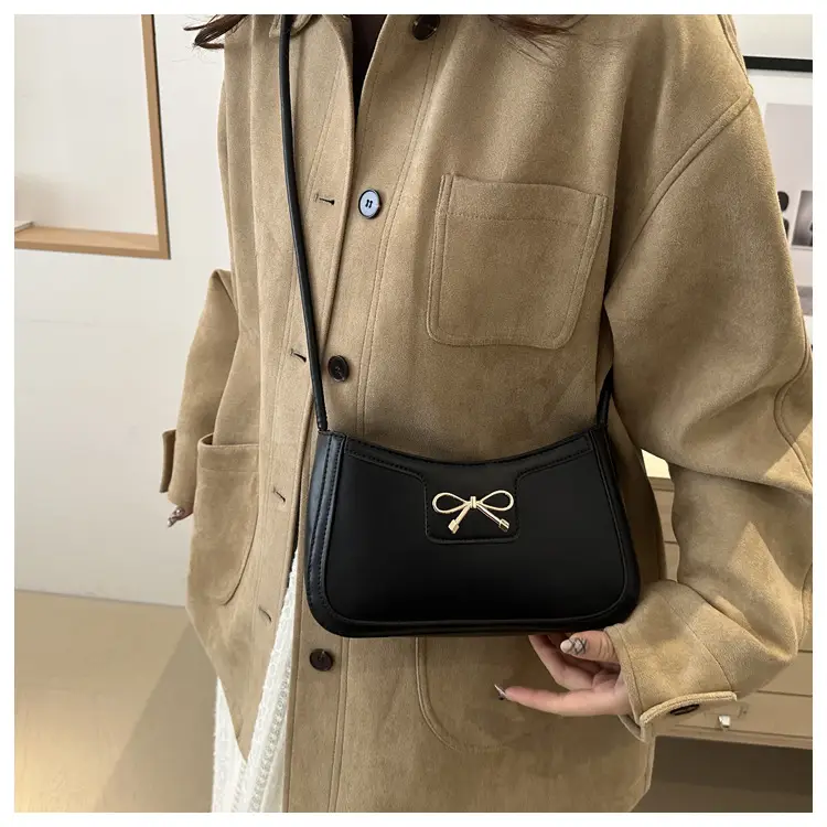 Beige Bow Embroidered Shoulder Bag for Women — feature 47