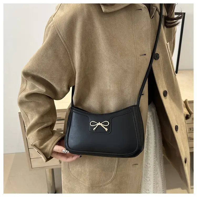 Beige Bow Embroidered Shoulder Bag for Women — feature 48