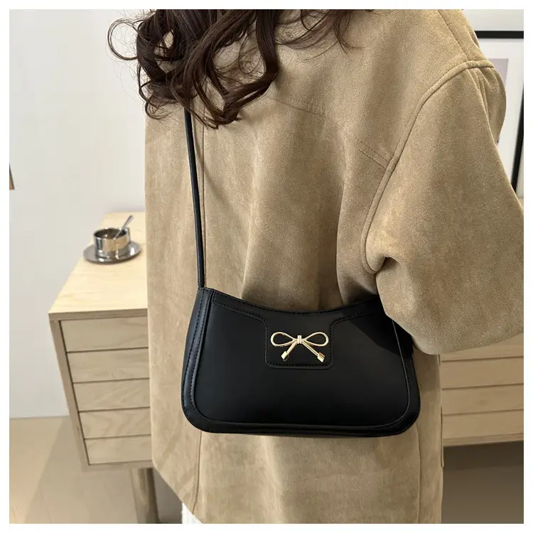 Beige Bow Embroidered Shoulder Bag for Women — feature 49