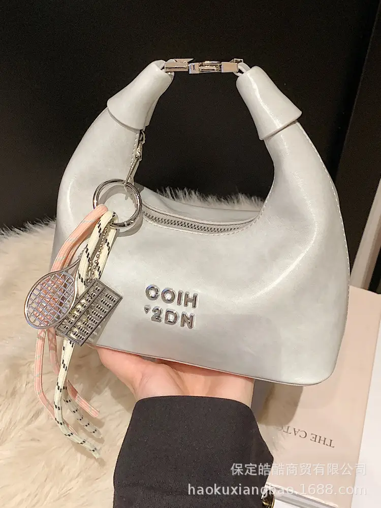 Women's Pink Leather Shoulder Bag with Rope Handle - Image 7