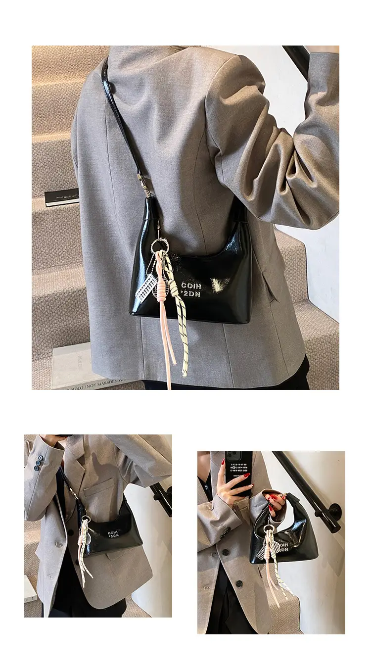 Women's Pink Leather Shoulder Bag with Rope Handle — feature 13
