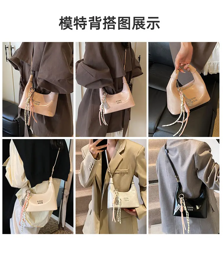 Women's Pink Leather Shoulder Bag with Rope Handle — feature 15