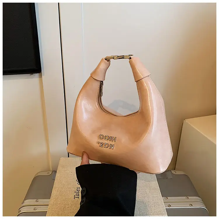 Women's Pink Leather Shoulder Bag with Rope Handle — feature 18
