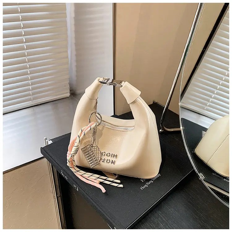 Women's Pink Leather Shoulder Bag with Rope Handle — feature 20