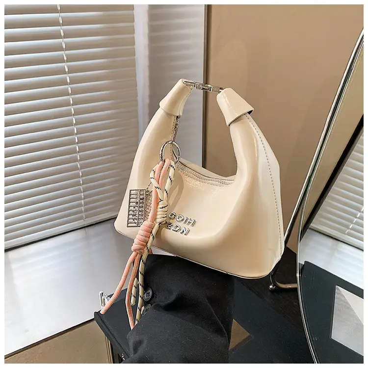 Women's Pink Leather Shoulder Bag with Rope Handle — feature 21
