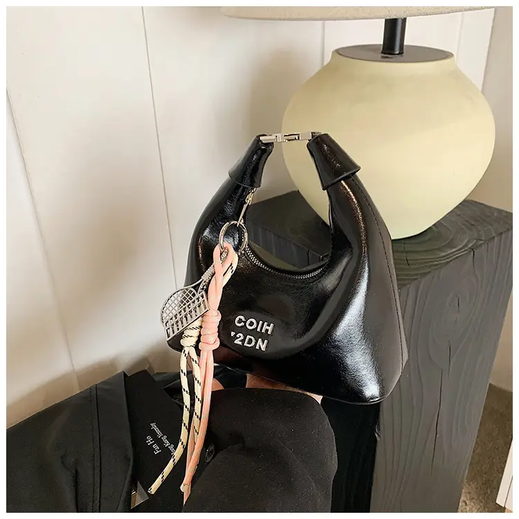 Women's Pink Leather Shoulder Bag with Rope Handle — feature 24
