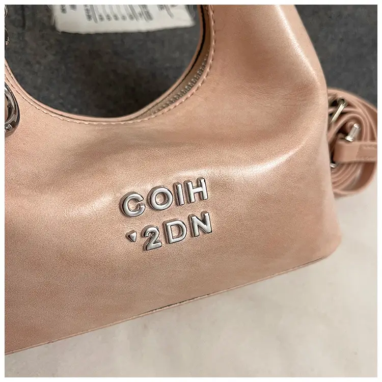 Women's Pink Leather Shoulder Bag with Rope Handle — feature 9