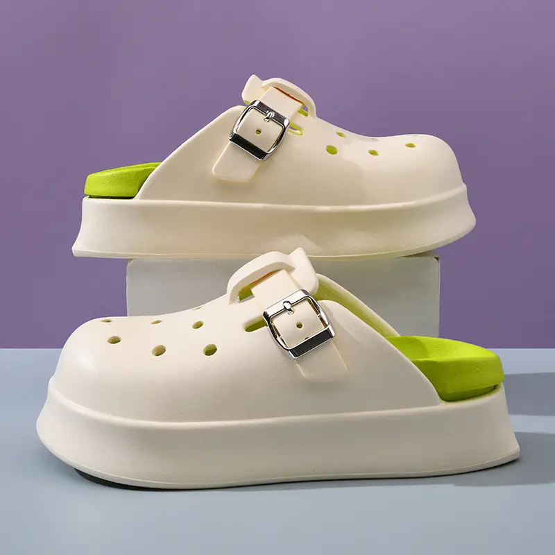 Thick-soled hole shoes for women's outdoor wear summer height-increasing EVA baotou non-smelly feet all-match new wear-resistant non-slip slippers - Image 6