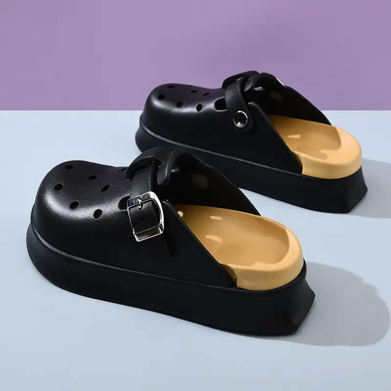 Thick-soled hole shoes for women's outdoor wear summer height-increasing EVA baotou non-smelly feet all-match new wear-resistant non-slip slippers - Image 8