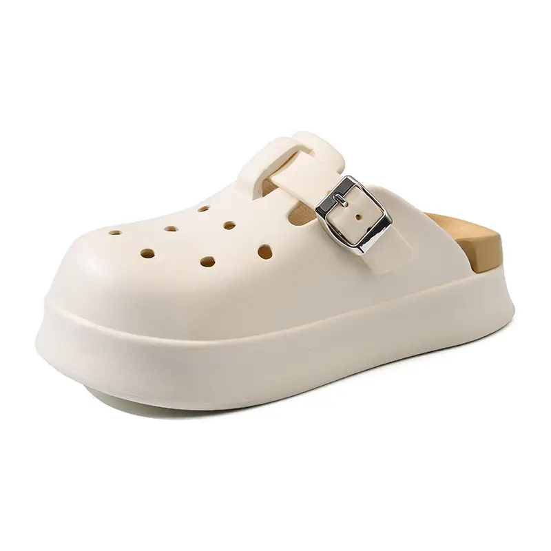 Thick-soled hole shoes for women's outdoor wear summer height-increasing EVA baotou non-smelly feet all-match new wear-resistant non-slip slippers - Image 9