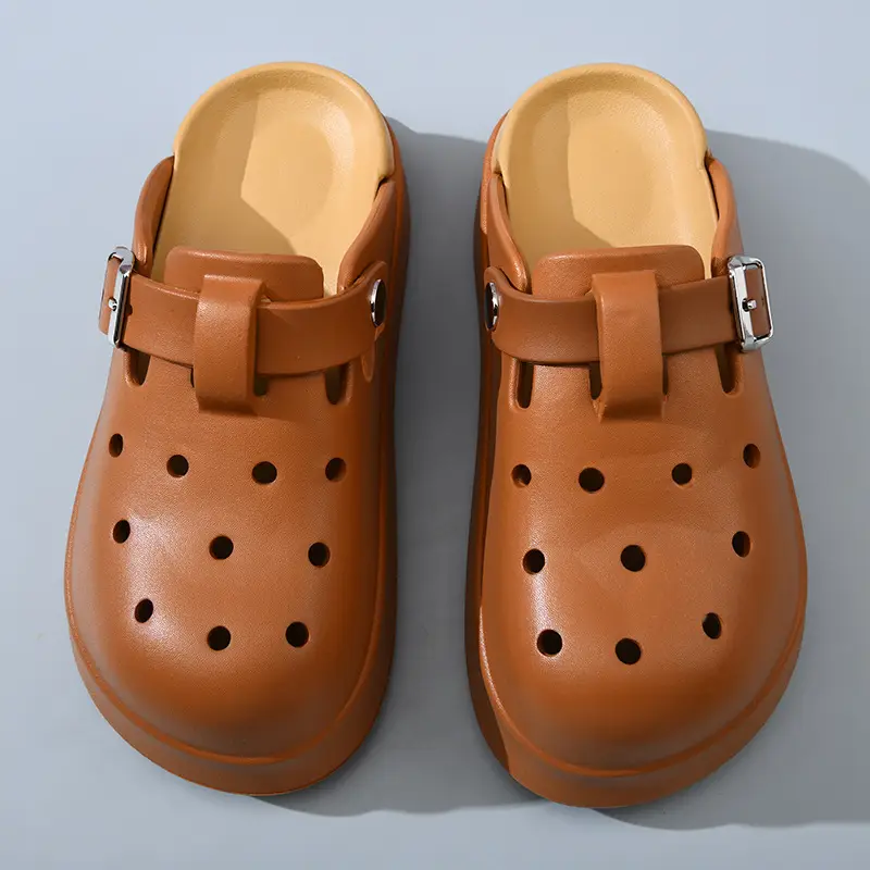 Thick-soled hole shoes for women's outdoor wear summer height-increasing EVA baotou non-smelly feet all-match new wear-resistant non-slip slippers - Image 4