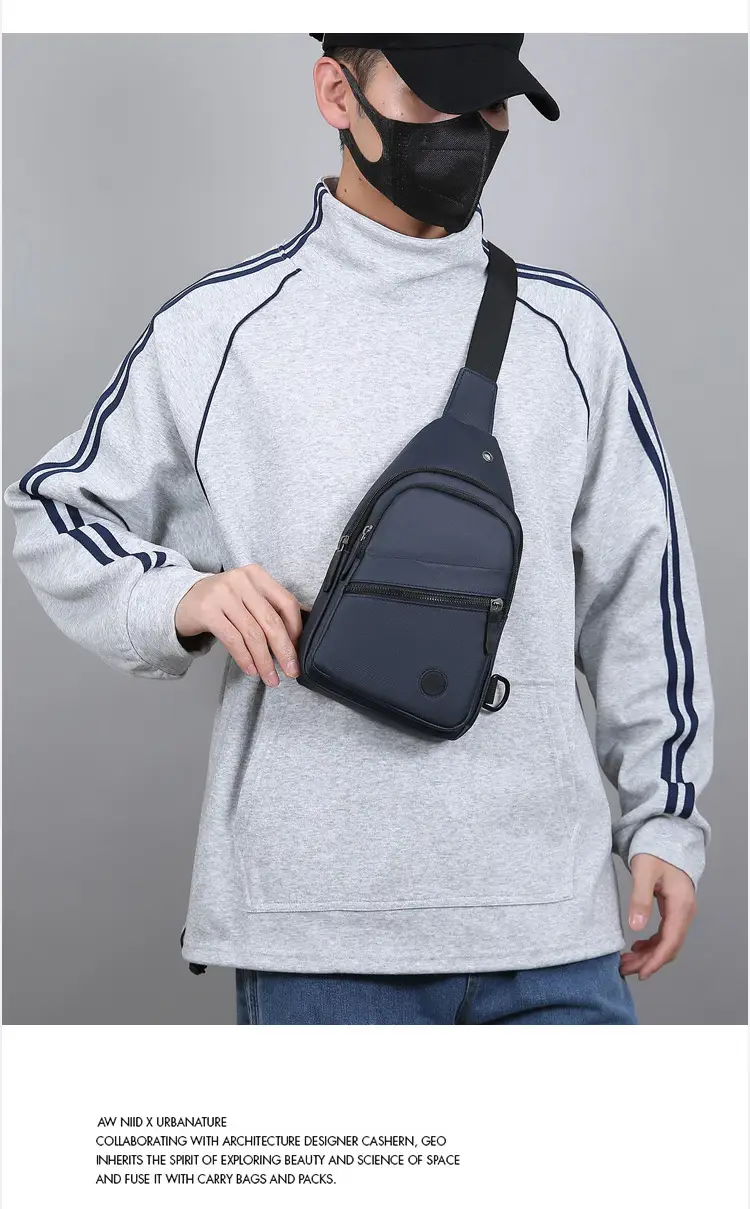Men's Waterproof Oxford Chest Bag Large Capacity — feature 13