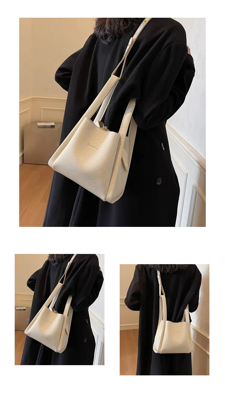 Women's Soft Leather Diagonal Bucket Bag Brown 2025 — feature 13